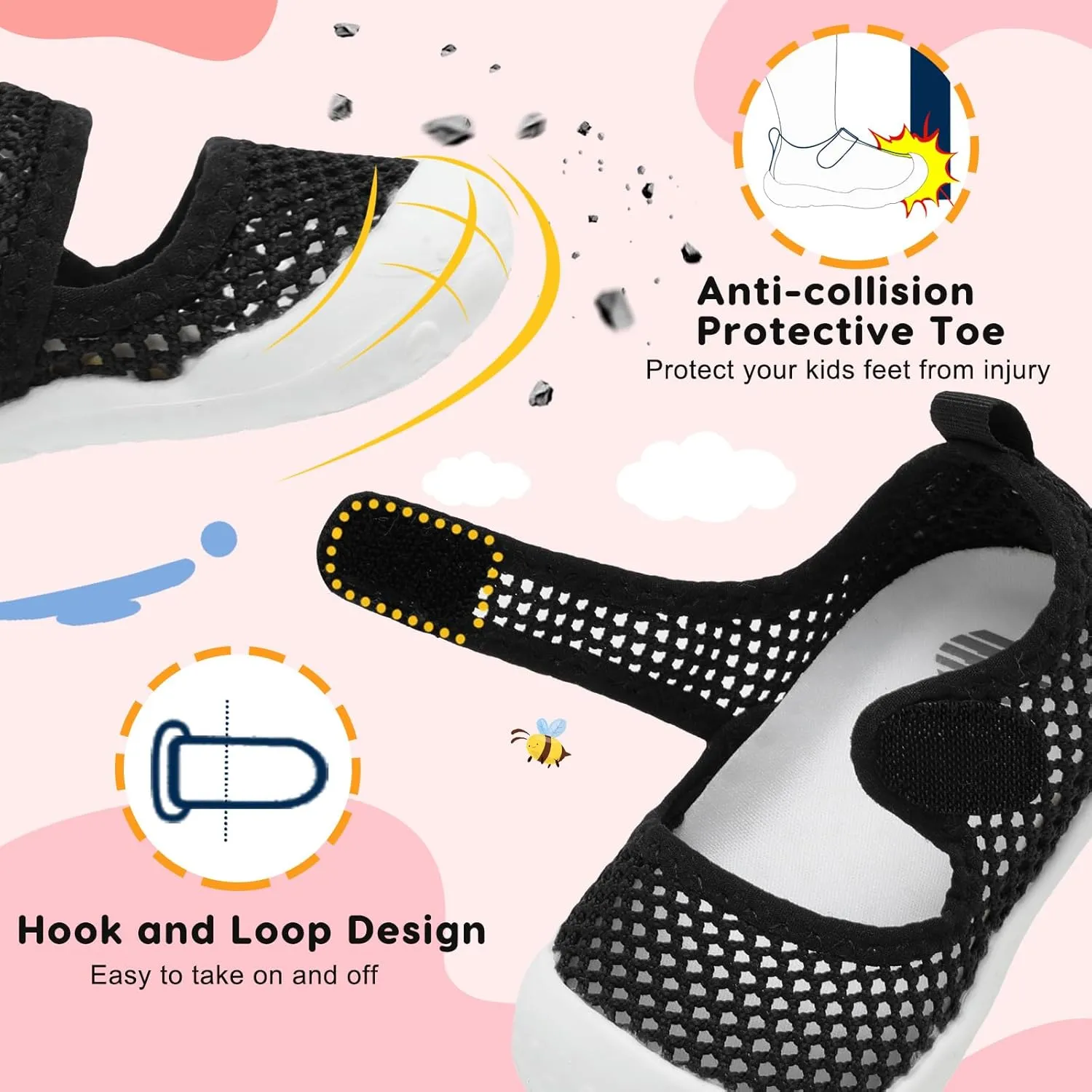 BARERUN Toddler Water Shoes Barefoot Water Shoes for Kids Baby Wide Aqua Socks with Arch Support Quick-Dry Breathable Boys Girls Sandals Walking Shoes for Beach Swim Pool Shoes