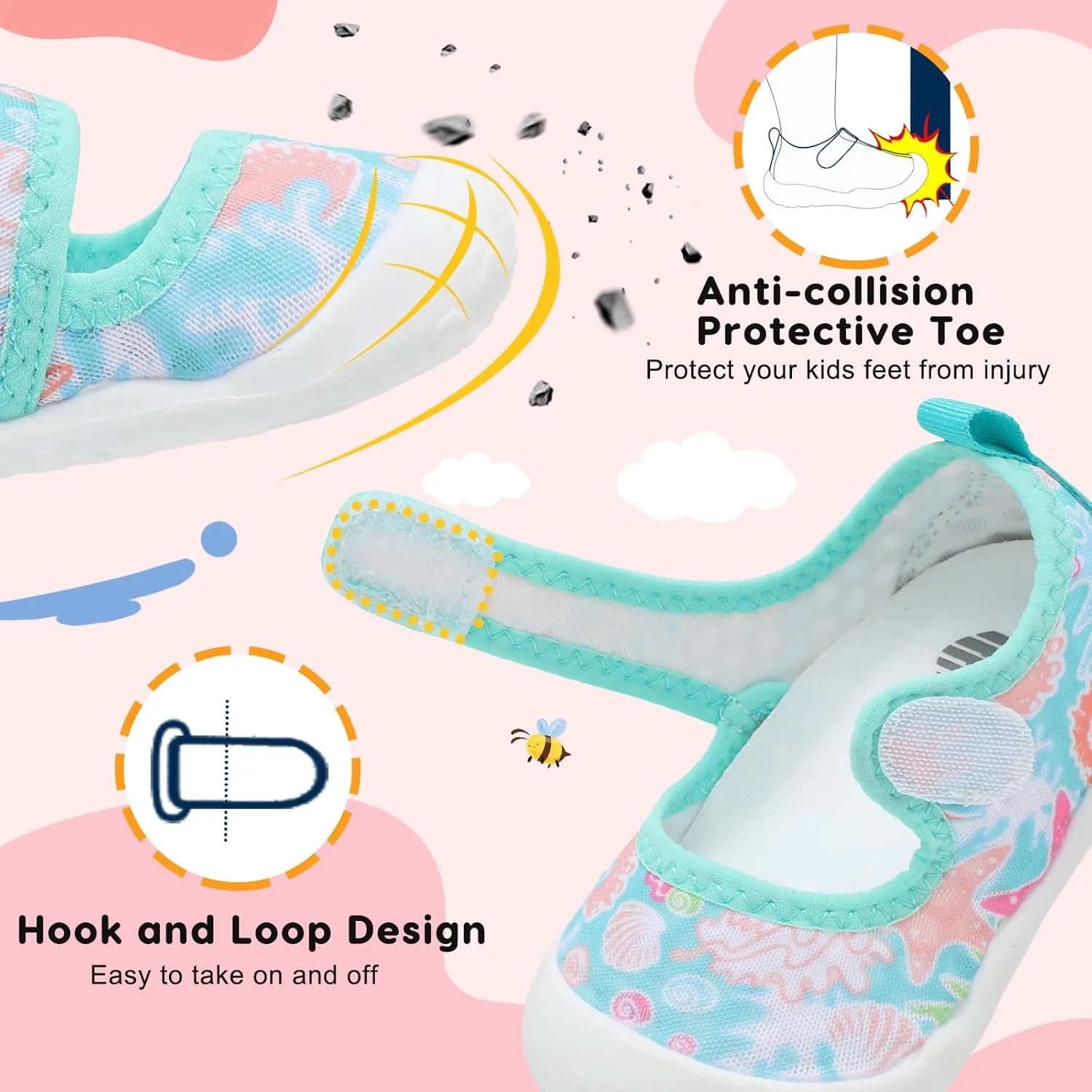 BARERUN Toddler Water Shoes Barefoot Water Shoes for Kids Baby Wide Aqua Socks with Arch Support Quick-Dry Breathable Boys Girls Sandals Walking Shoes for Beach Swim Pool Shoes