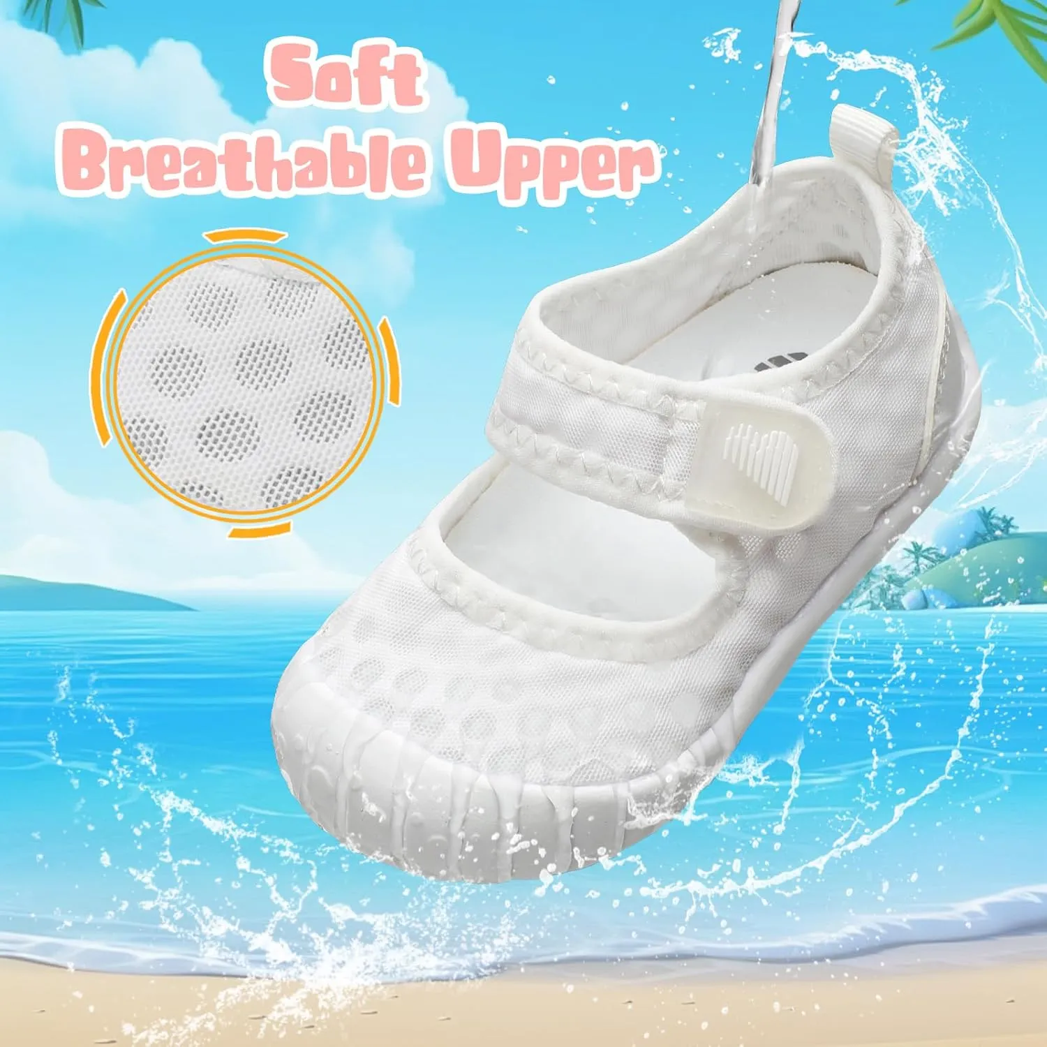 BARERUN Toddler Water Shoes Barefoot Water Shoes for Kids Baby Wide Aqua Socks with Arch Support Quick-Dry Breathable Boys Girls Sandals Walking Shoes for Beach Swim Pool Shoes