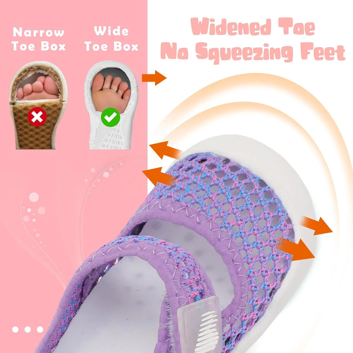 BARERUN Toddler Water Shoes Barefoot Water Shoes for Kids Baby Wide Aqua Socks with Arch Support Quick-Dry Breathable Boys Girls Sandals Walking Shoes for Beach Swim Pool Shoes