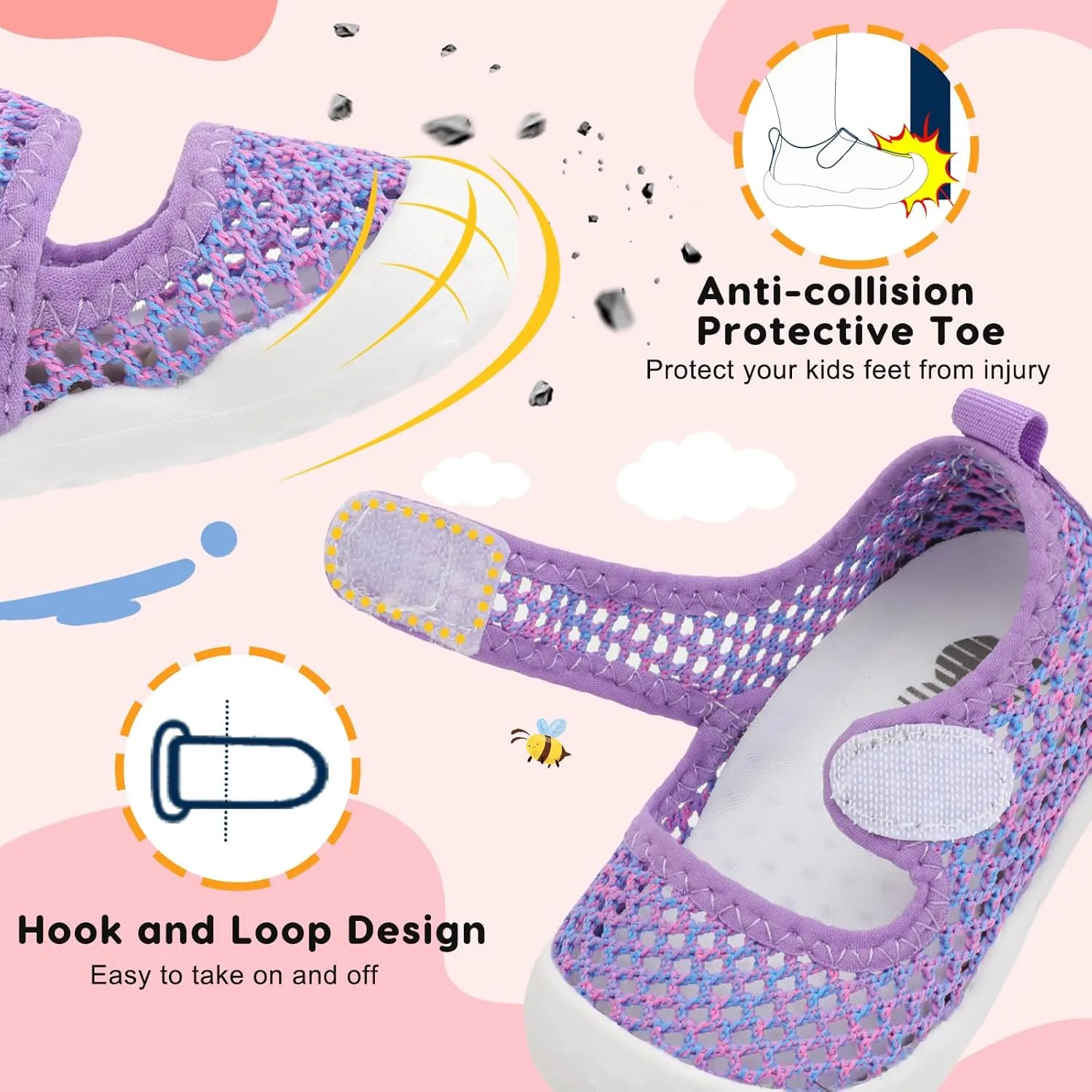 BARERUN Toddler Water Shoes Barefoot Water Shoes for Kids Baby Wide Aqua Socks with Arch Support Quick-Dry Breathable Boys Girls Sandals Walking Shoes for Beach Swim Pool Shoes