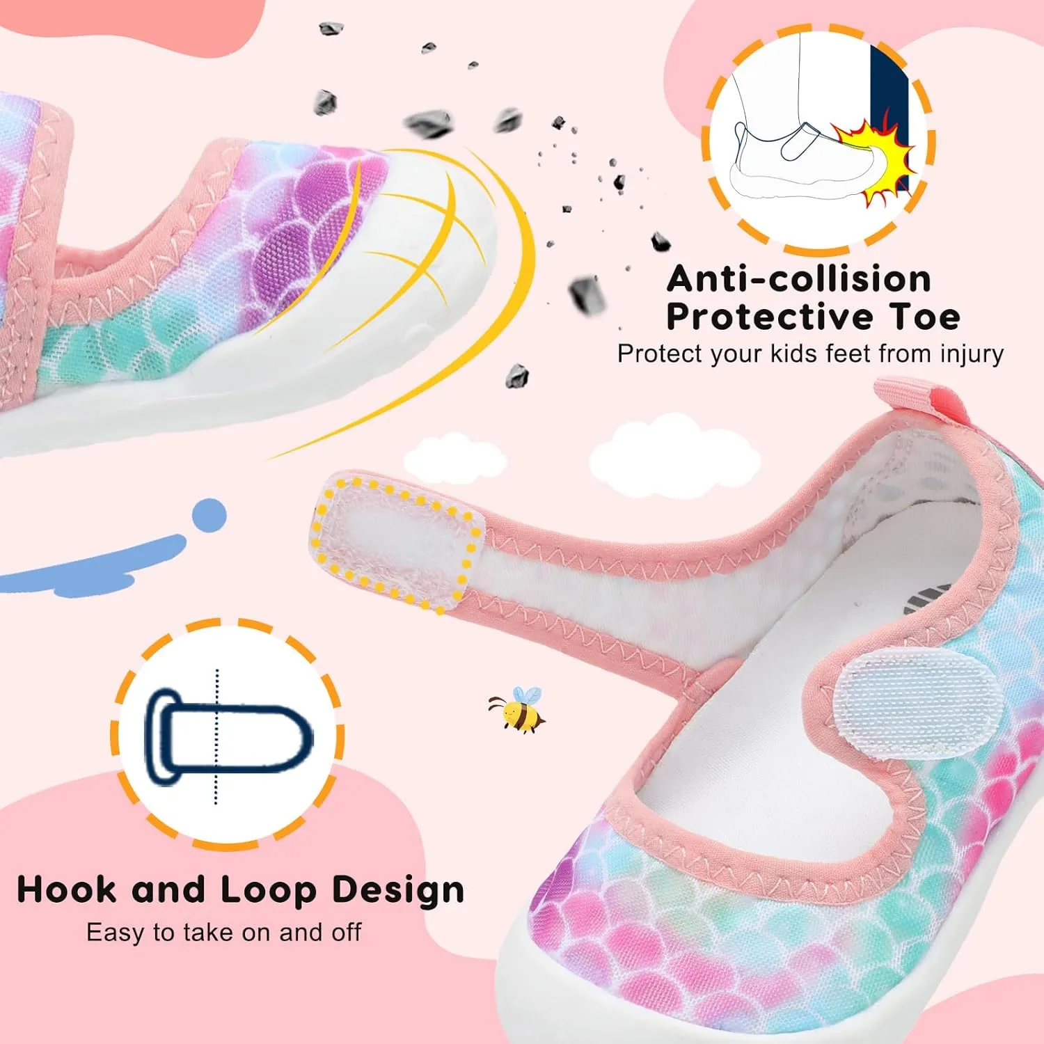 BARERUN Toddler Water Shoes Barefoot Water Shoes for Kids Baby Wide Aqua Socks with Arch Support Quick-Dry Breathable Boys Girls Sandals Walking Shoes for Beach Swim Pool Shoes