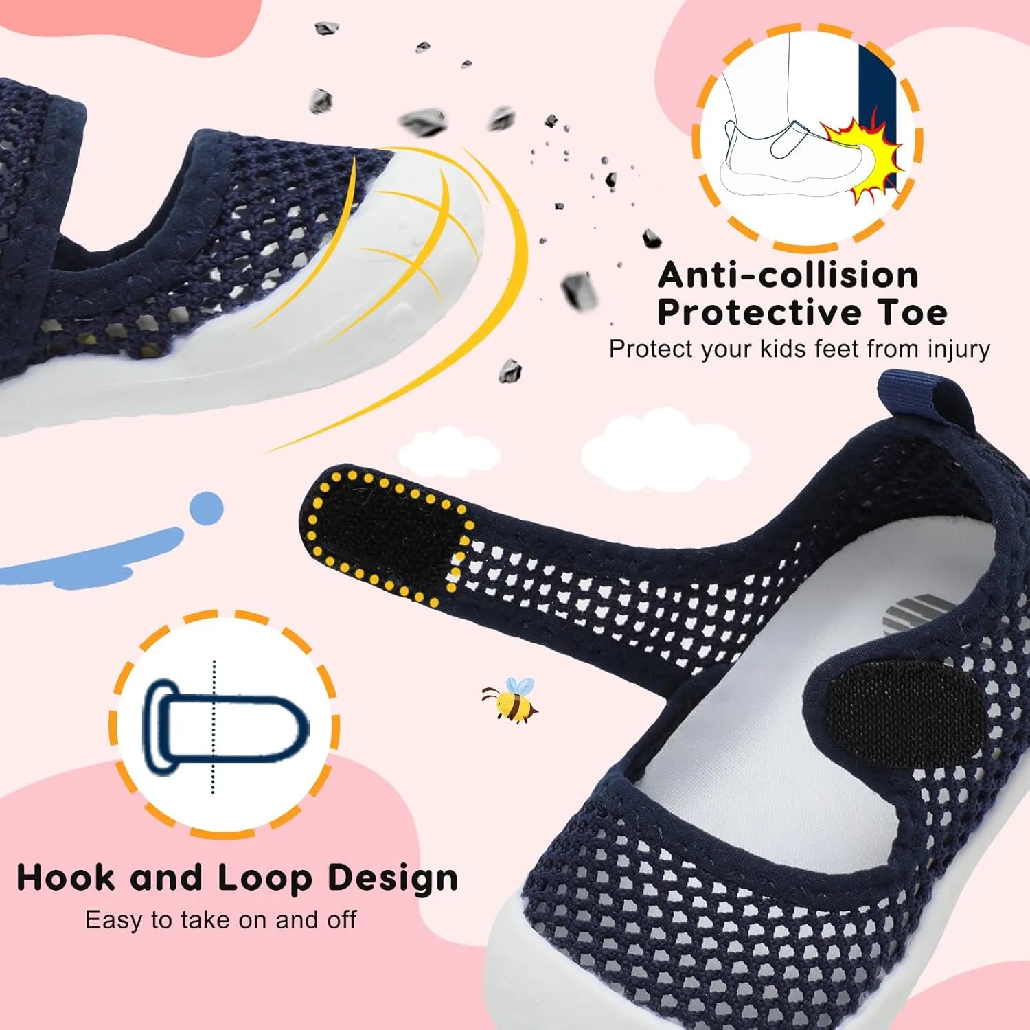 BARERUN Toddler Water Shoes Barefoot Water Shoes for Kids Baby Wide Aqua Socks with Arch Support Quick-Dry Breathable Boys Girls Sandals Walking Shoes for Beach Swim Pool Shoes