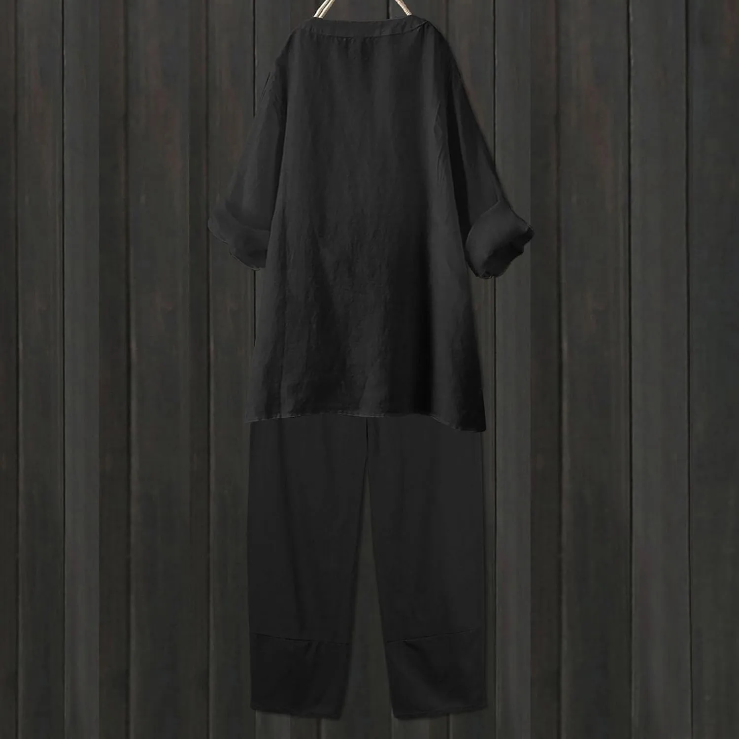 Beach Vacation Clothes for Women Summer Linen Matching 2 Piece Sets Casual Loose Oversized Drawstring Pants Outfits