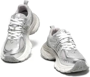 BEAU TODAY Chunky Sneakers for Women, Womens Fashion Sneakers, Lightweight Leather Sneakers for Women, Comfortable Casual Lace-Up Breathable Dad Shoes
