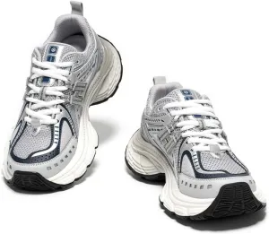 BEAU TODAY Chunky Sneakers for Women, Womens Fashion Sneakers, Lightweight Leather Sneakers for Women, Comfortable Casual Lace-Up Breathable Dad Shoes