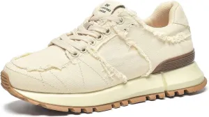 BEAU TODAY Platform Denim Sneakers for Women, Womens Chunky Canvas Sneakers, Fashion Comfortable Causal Walking Running Tennis Shoes