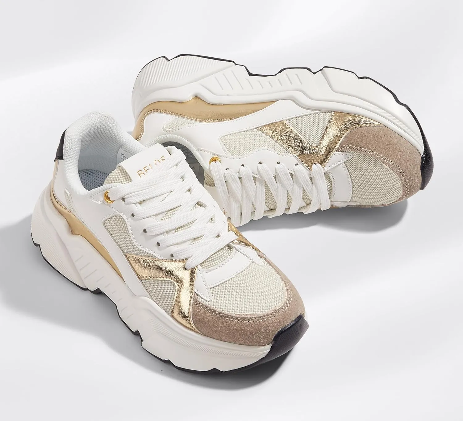 BELOS Women's Platform Chunky Sneakers Fashion Dad Sneakers Casual Lace Up Comfortable Lightweigt Walking Shoes