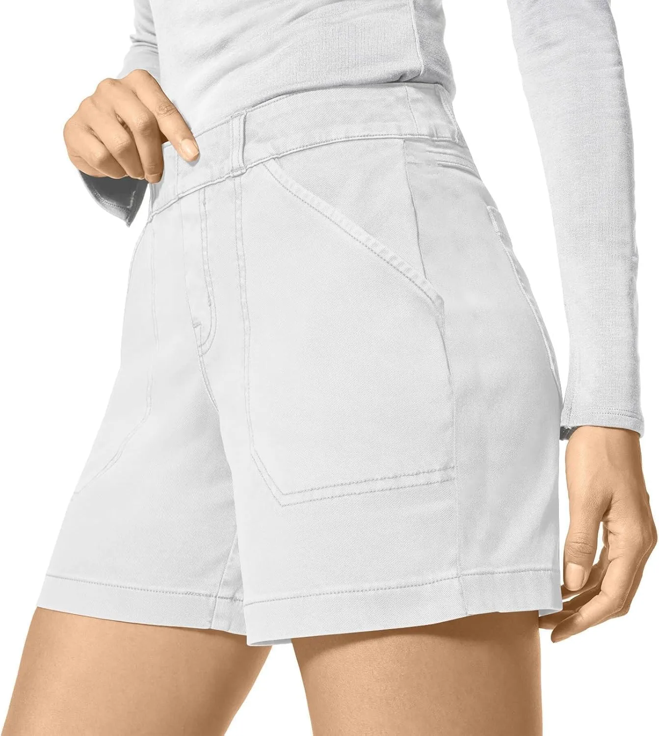 Bermuda Shorts for Women Trendy 2025 Casual Summer High Waisted Chino Shorts Straight Leg Hiking Vacation Outfits