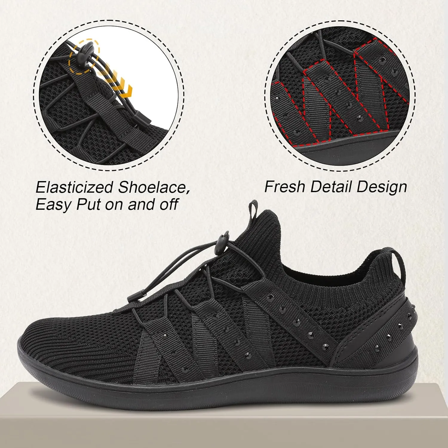 Besroad Womens Slip On Walking Shoes Wide Toe Barefoot Shoes Minimalist Zero Drop Shoes Breathable Tennis Shoes Fashion Casual Sneakers