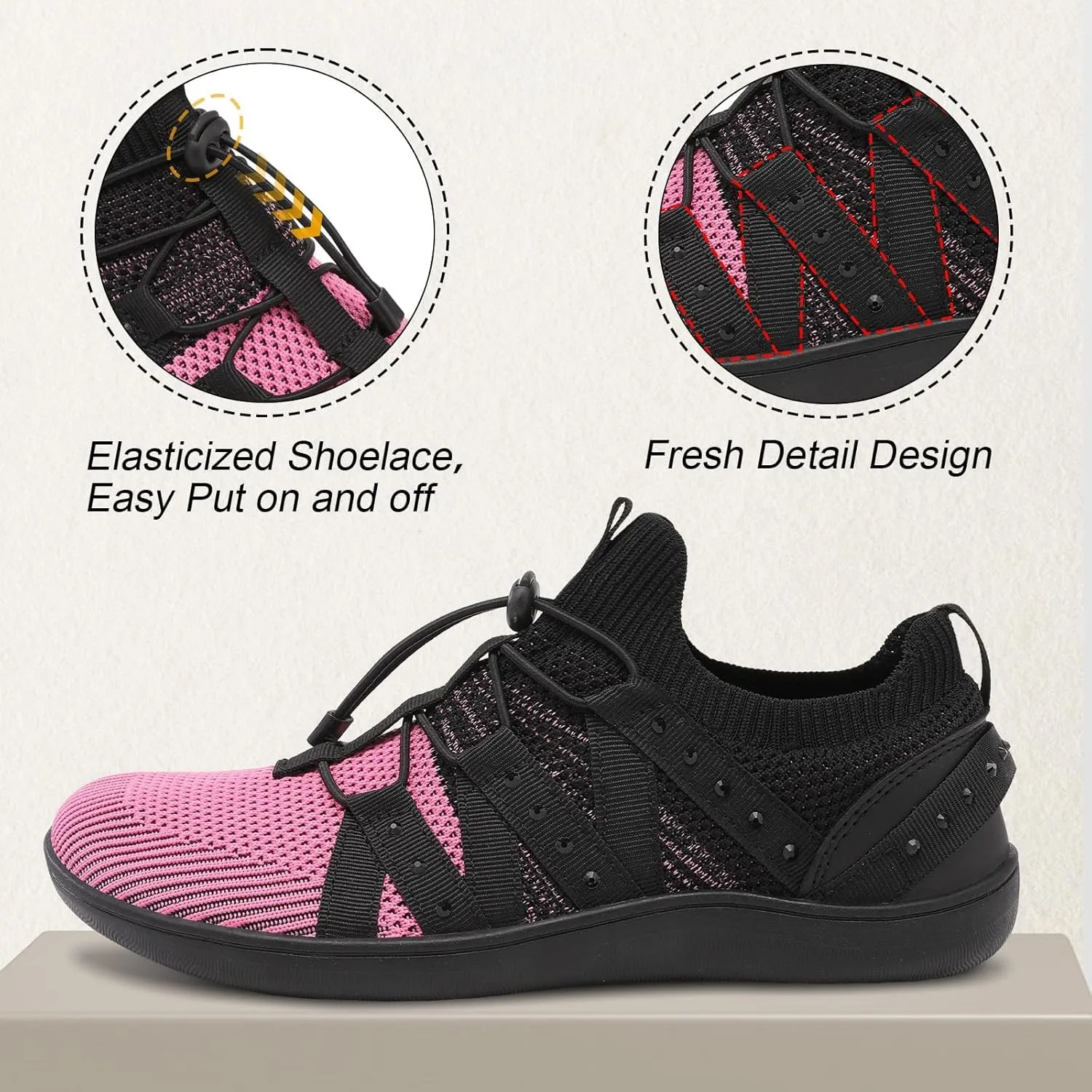 Besroad Womens Slip On Walking Shoes Wide Toe Barefoot Shoes Minimalist Zero Drop Shoes Breathable Tennis Shoes Fashion Casual Sneakers