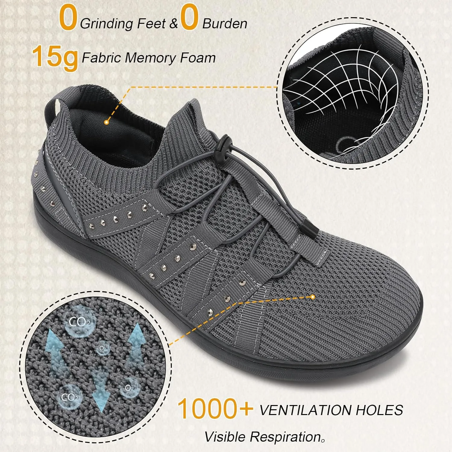 Besroad Womens Slip On Walking Shoes Wide Toe Barefoot Shoes Minimalist Zero Drop Shoes Breathable Tennis Shoes Fashion Casual Sneakers