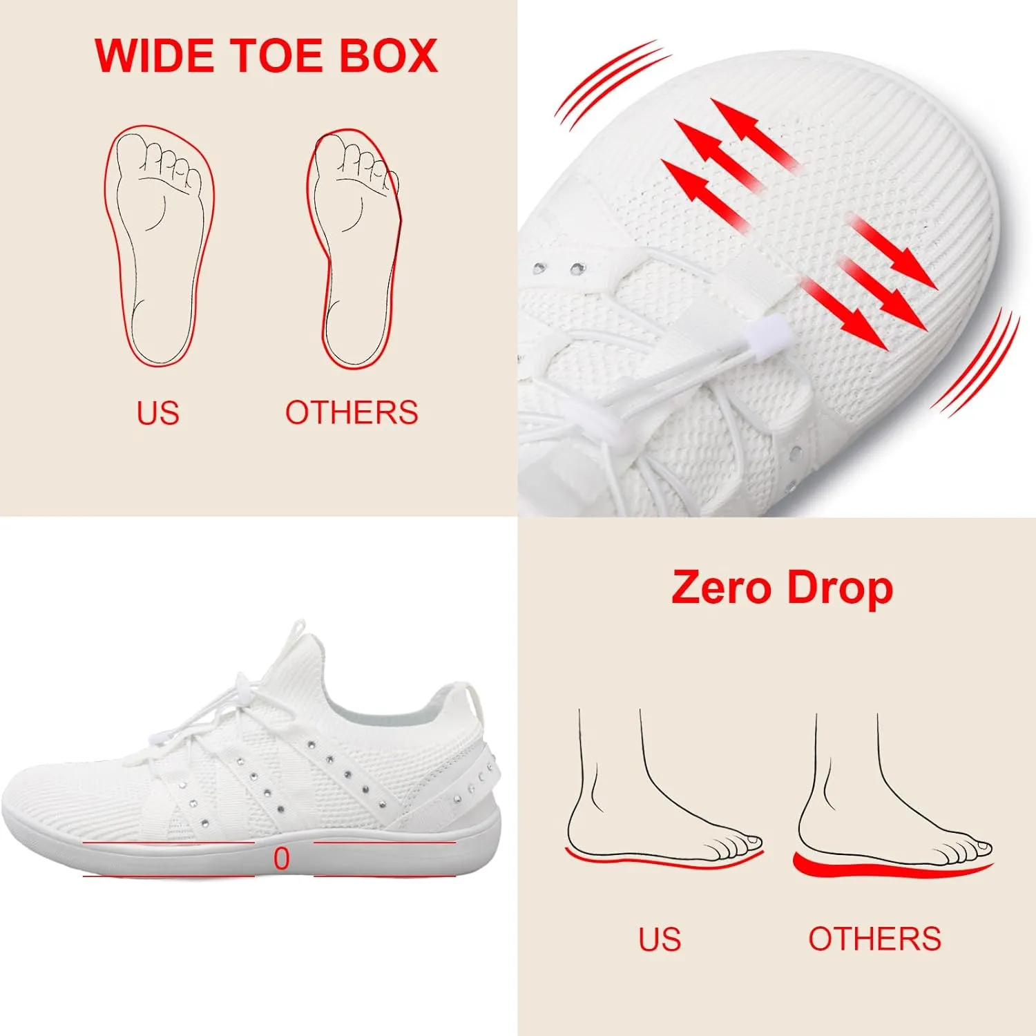 Besroad Womens Slip On Walking Shoes Wide Toe Barefoot Shoes Minimalist Zero Drop Shoes Breathable Tennis Shoes Fashion Casual Sneakers
