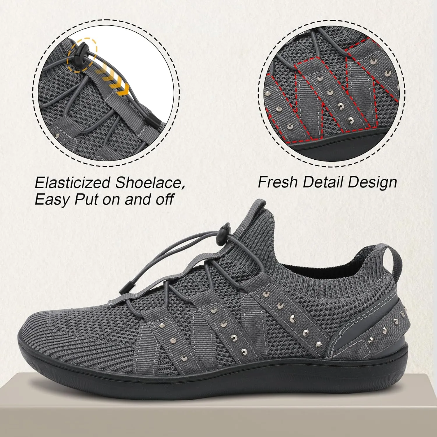 Besroad Womens Slip On Walking Shoes Wide Toe Barefoot Shoes Minimalist Zero Drop Shoes Breathable Tennis Shoes Fashion Casual Sneakers
