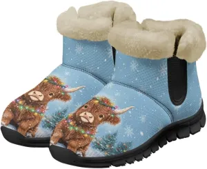 Binienty Warm Boots for Women Comsy Winter Fuzzy Ankle Booties Outdoor