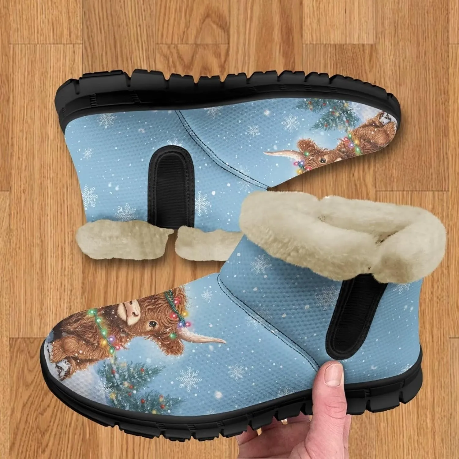Binienty Warm Boots for Women Comsy Winter Fuzzy Ankle Booties Outdoor