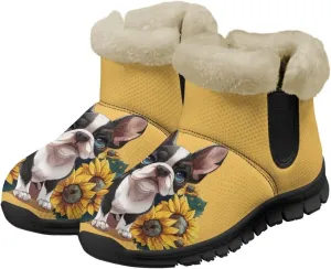 Binienty Warm Snow Boots for Women Winter Slip On Ankle Booties for Outdoor Travel