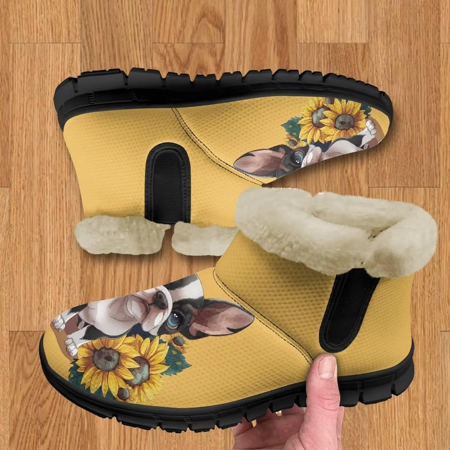 Binienty Warm Snow Boots for Women Winter Slip On Ankle Booties for Outdoor Travel