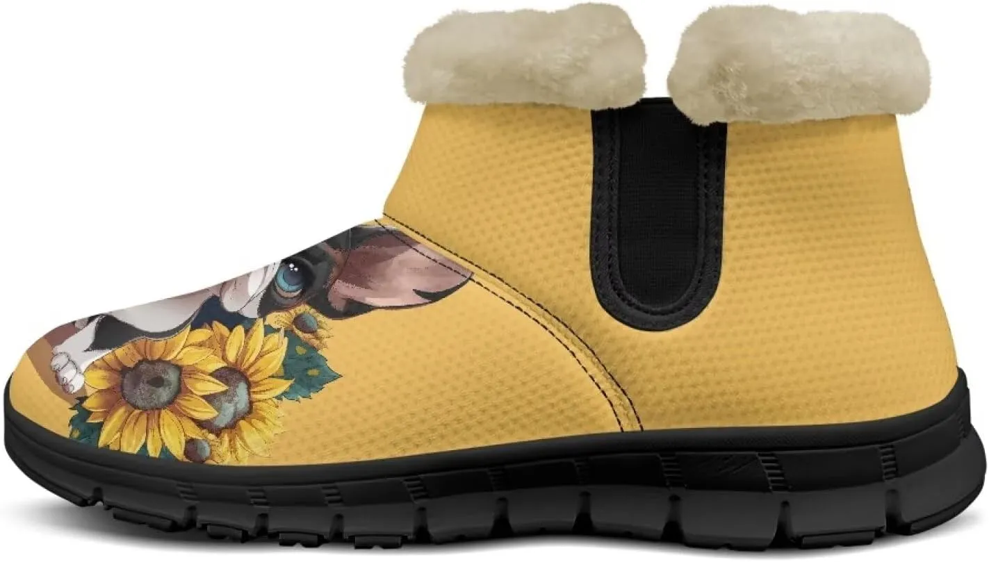 Binienty Warm Snow Boots for Women Winter Slip On Ankle Booties for Outdoor Travel