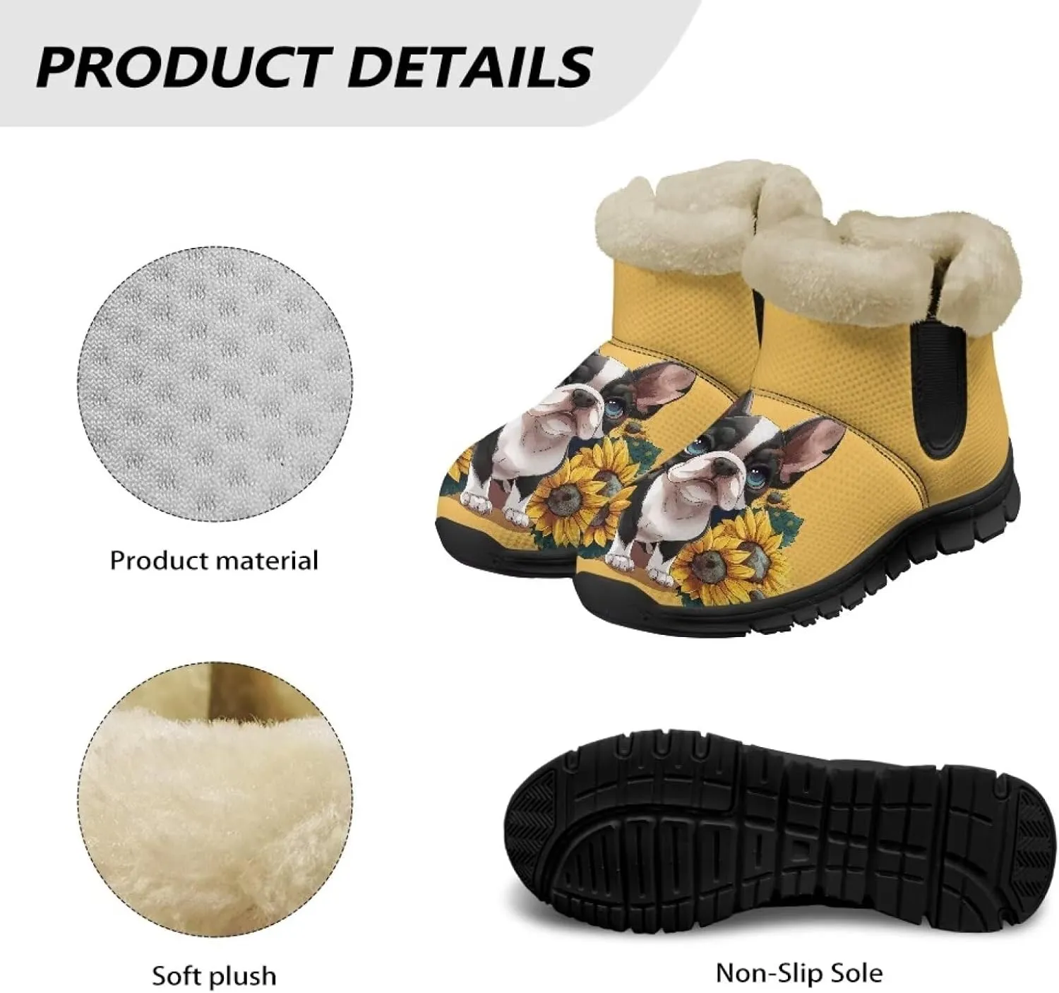 Binienty Warm Snow Boots for Women Winter Slip On Ankle Booties for Outdoor Travel