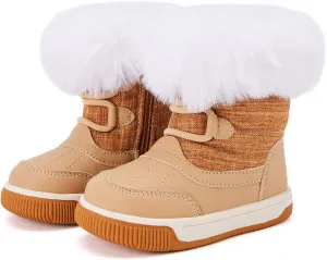 BMCiTYBM Toddler Boy Girl Snow Boots Waterproof Winter Warm Shoes Baby High Top Nonslip Lightweight Outdoor Sneakers for Cold Weather (Infant/Toddler)