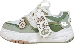 Bobo's House Women's Ultra Cute Sea Snake Chunky Sneakers Unique Aquatic Character Vegan Shoes
