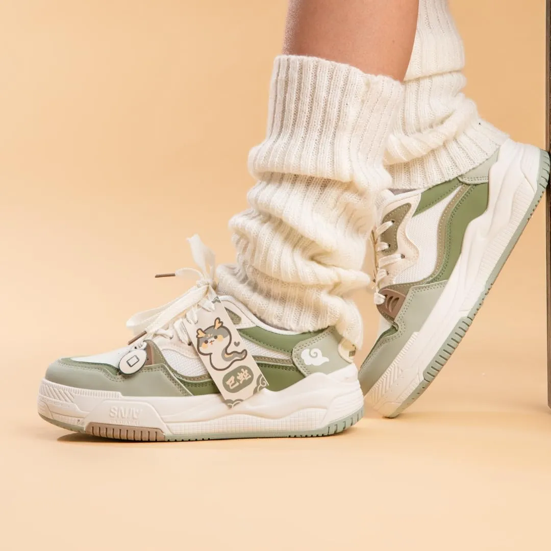 Bobo's House Women's Ultra Cute Sea Snake Chunky Sneakers Unique Aquatic Character Vegan Shoes