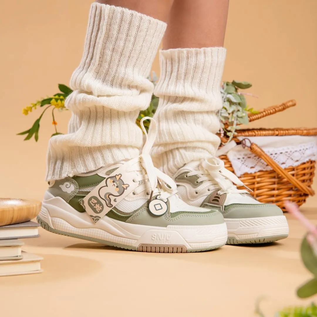 Bobo's House Women's Ultra Cute Sea Snake Chunky Sneakers Unique Aquatic Character Vegan Shoes
