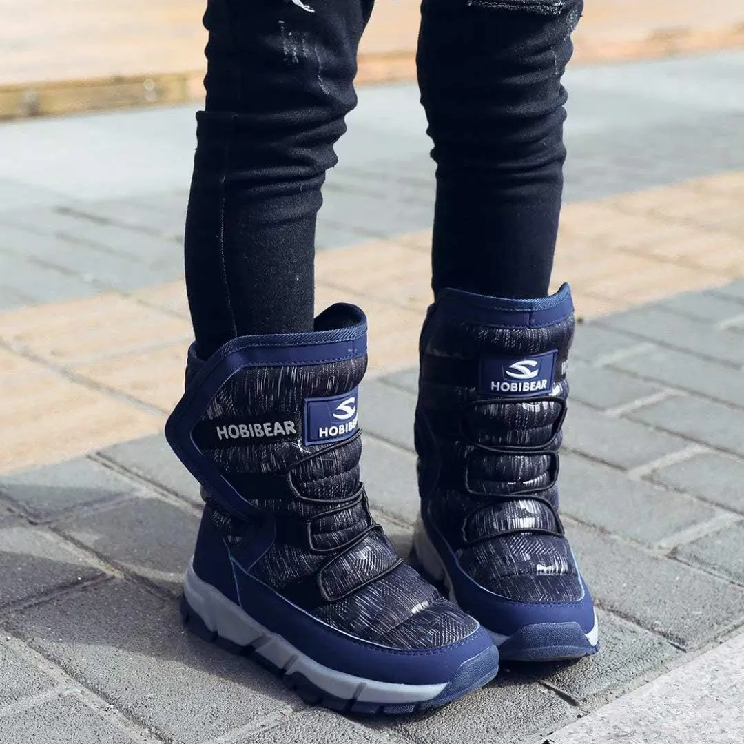 BODATU Boys Snow Boots Outdoor Waterproof Winter Kids Shoes