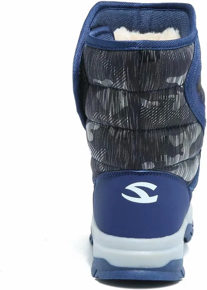 BODATU Boys Snow Boots Outdoor Waterproof Winter Kids Shoes