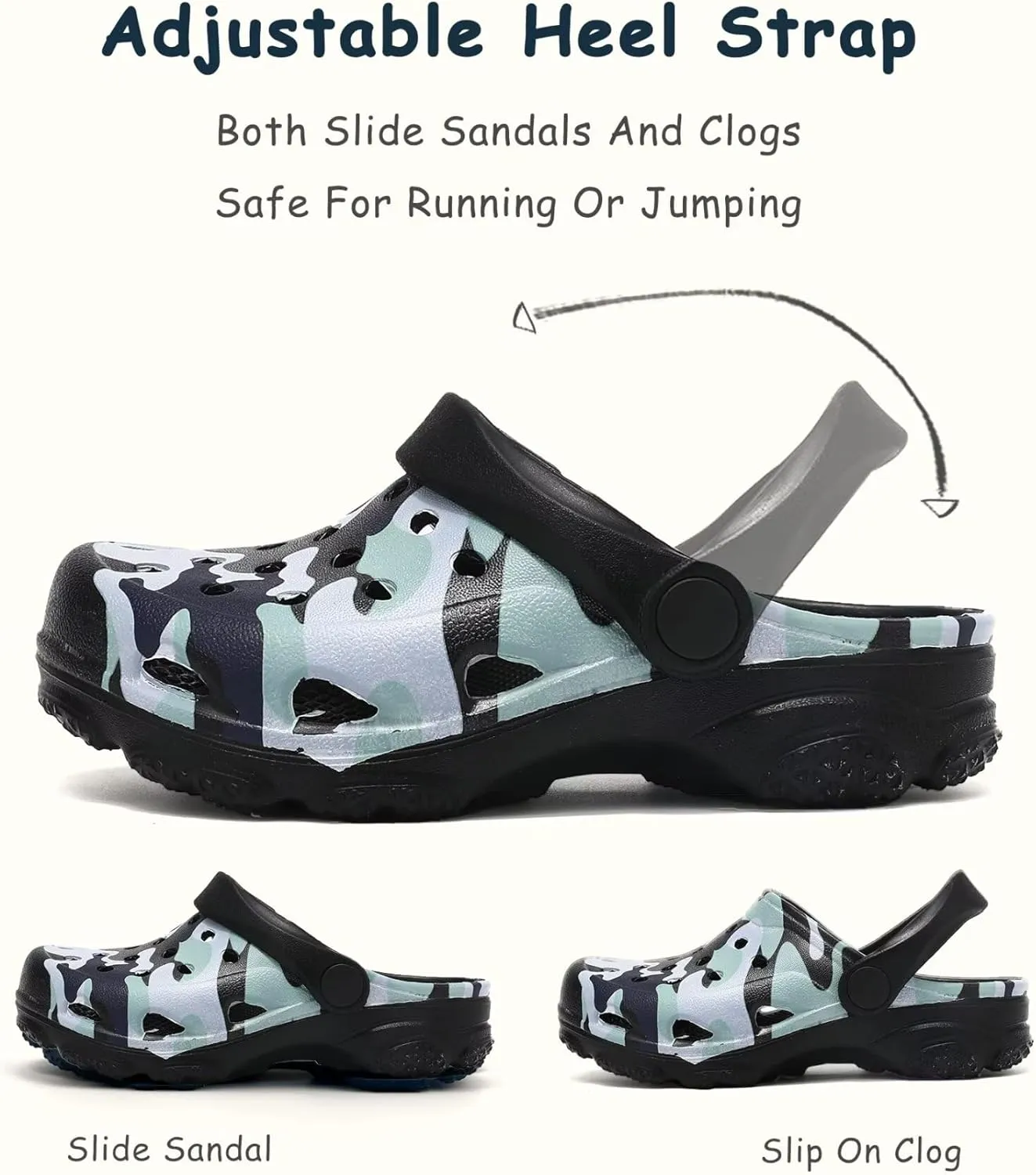 Boys and Girls Graphic Clogs for Kids,Unisex Eva Mules for Big Kid,Little Kid,Boy and Girl Closed Toe Slide Sandals