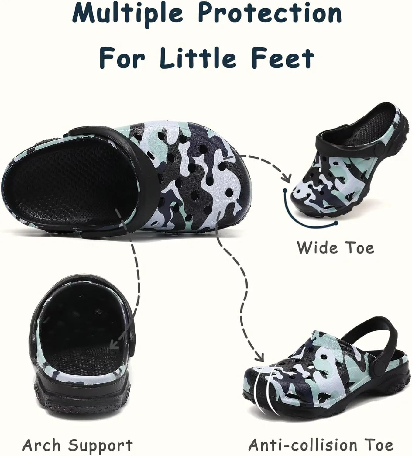 Boys and Girls Graphic Clogs for Kids,Unisex Eva Mules for Big Kid,Little Kid,Boy and Girl Closed Toe Slide Sandals