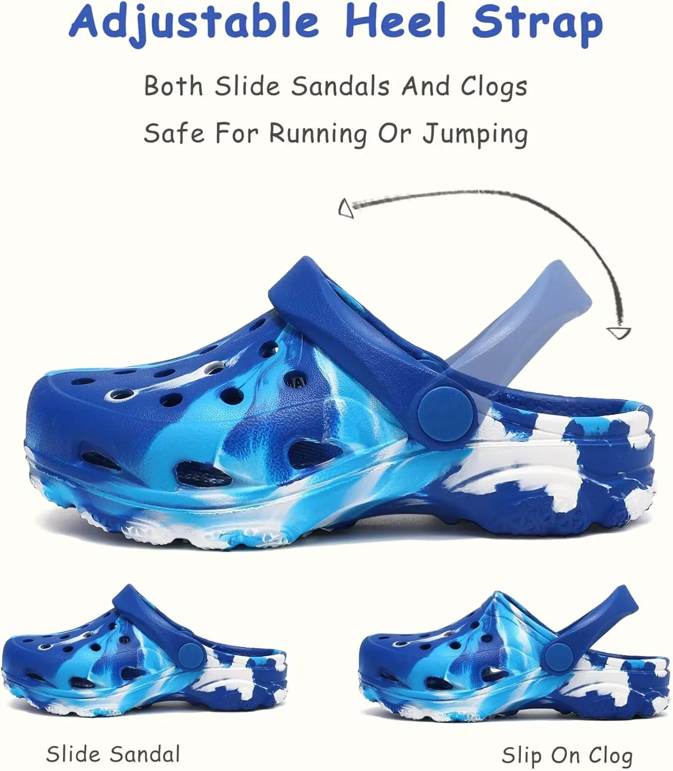 Boys and Girls Graphic Clogs for Kids,Unisex Eva Mules for Big Kid,Little Kid,Boy and Girl Closed Toe Slide Sandals