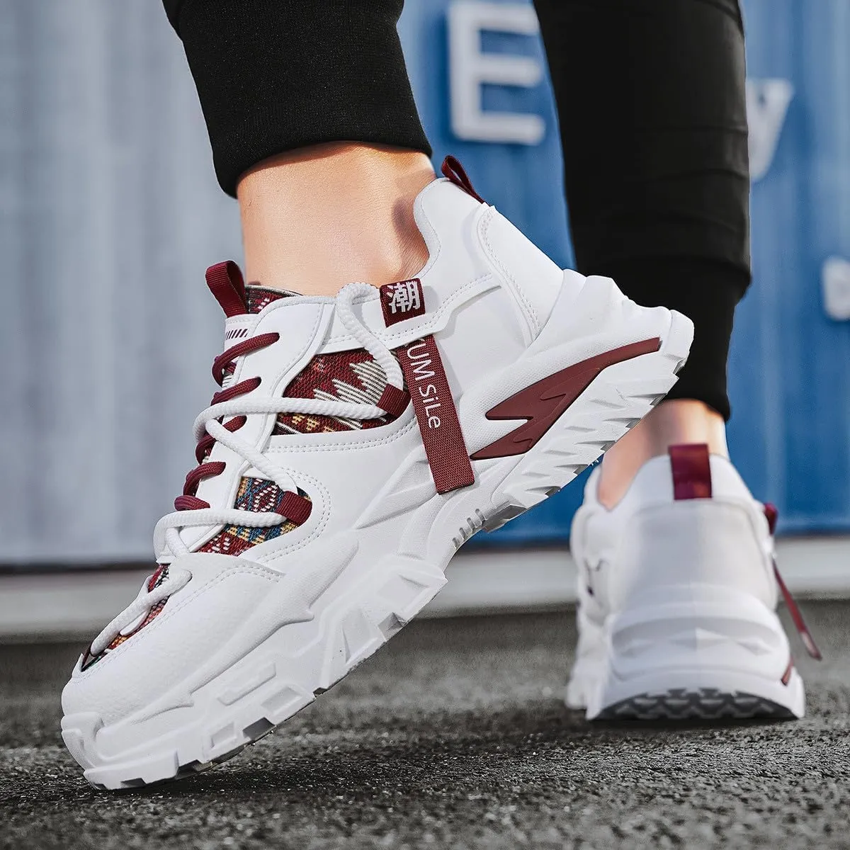 Breathable Fabric Casual Chunky Sneakers Platform Jogging Walking Shoes