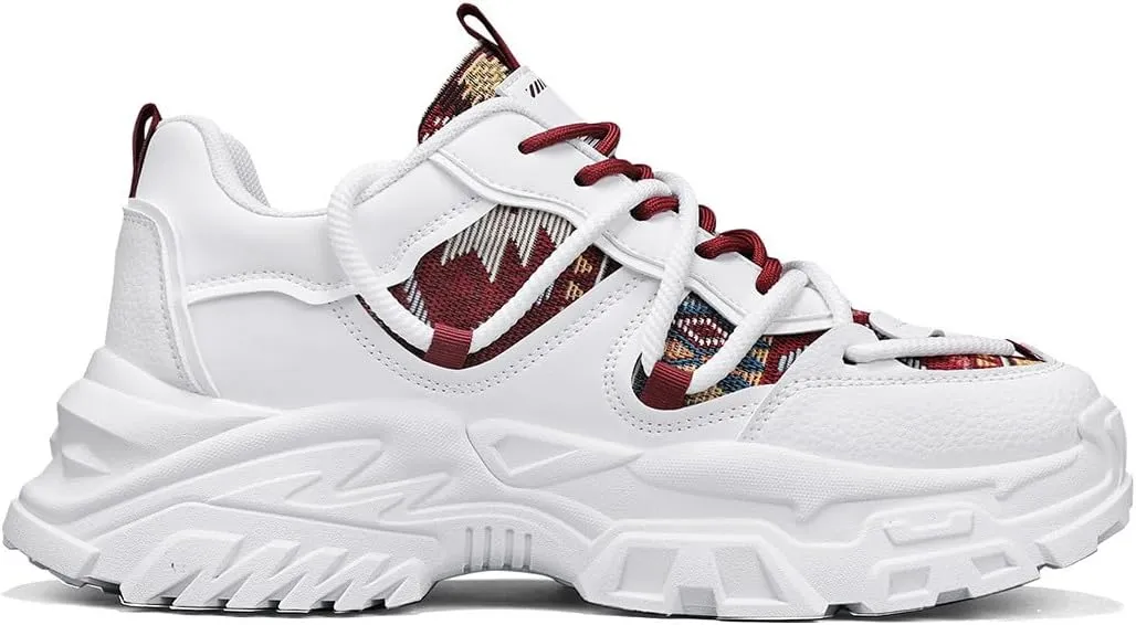 Breathable Fabric Casual Chunky Sneakers Platform Jogging Walking Shoes