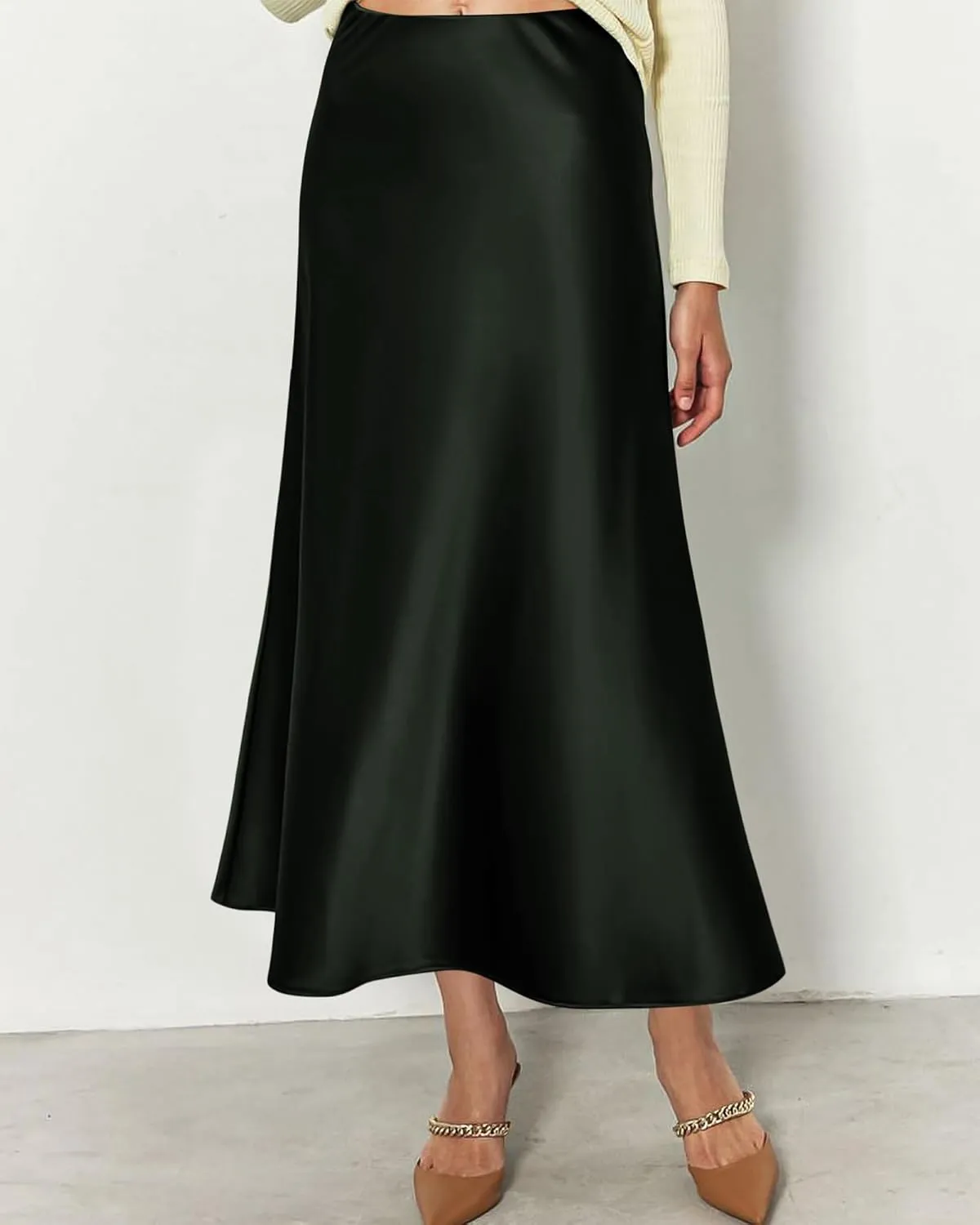 BTFBM 2025 Women Summer Spring Long Satin Skirt Silk Elegant High Waist Cocktail Party Wedding Flowy A-Line Midi Skirts