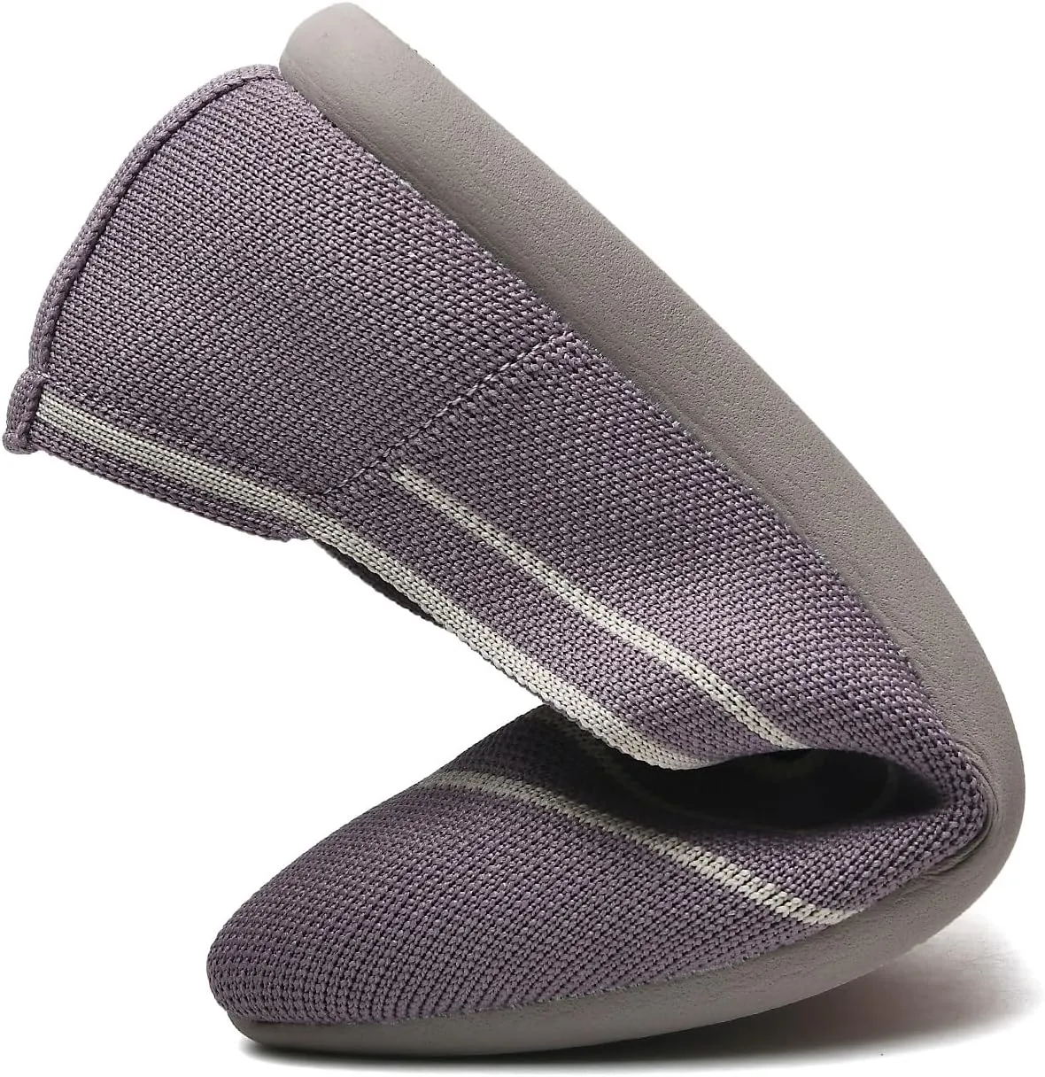 Buyrew Women's Flats Pointed Toe Ballet Shoes Knit Dress Shoes Low Wedge Slip On Arch Support Walking Office Business Flats