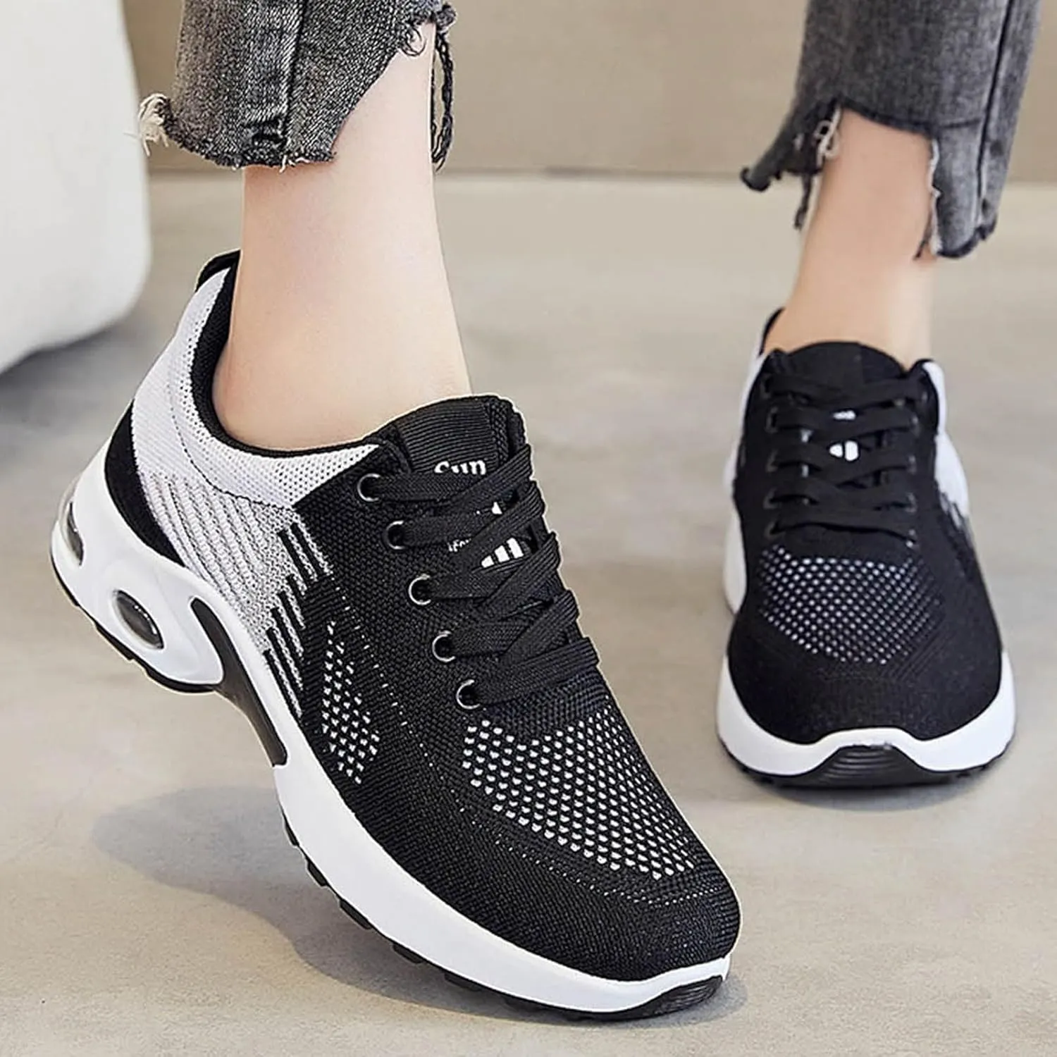 Cathalem Musabela Orthopedic Sneakers for Women, Comfortable Orthopedic Shoes Mesh Casual Breathable Knit Air Cushion Shoes