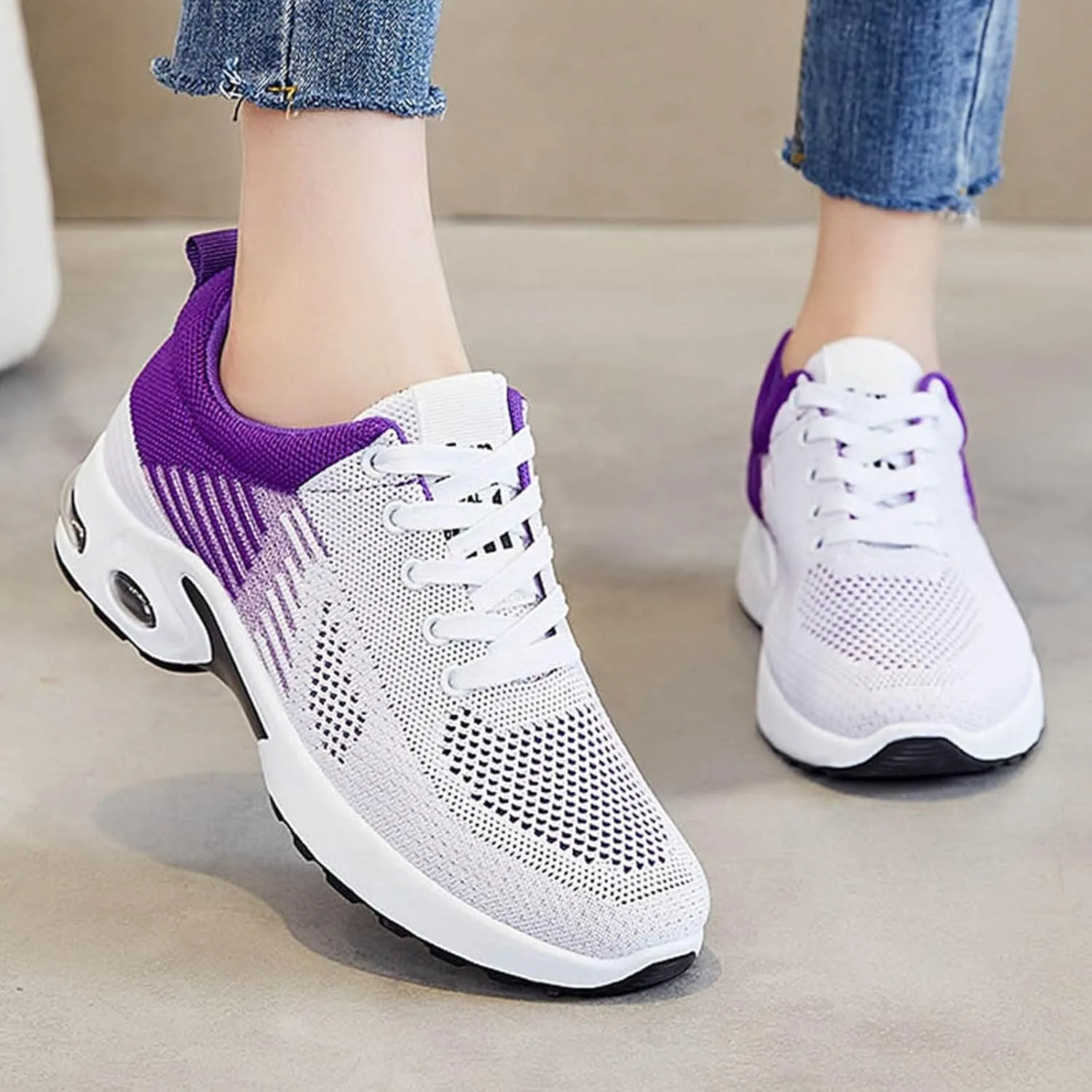 Cathalem Musabela Orthopedic Sneakers for Women, Comfortable Orthopedic Shoes Mesh Casual Breathable Knit Air Cushion Shoes