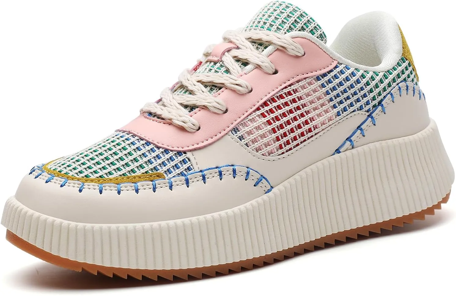CERYTHRINA Platform Sneakers Women Fashion Shoes: 2.2 Inches - Chunky Braided Walking Shoes