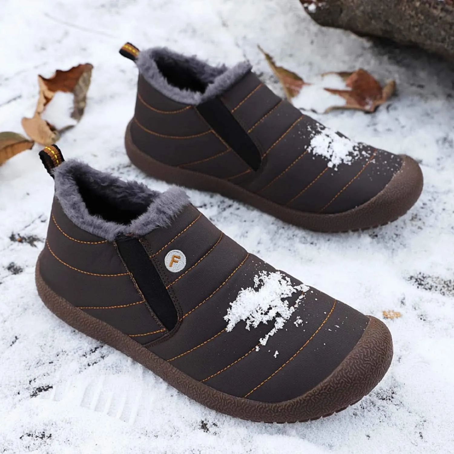 CERYTHRINA Winter Snow Ankle Boots Fur Lining Waterproof Outdoor Slip On Booties Sneakers for Women and Men