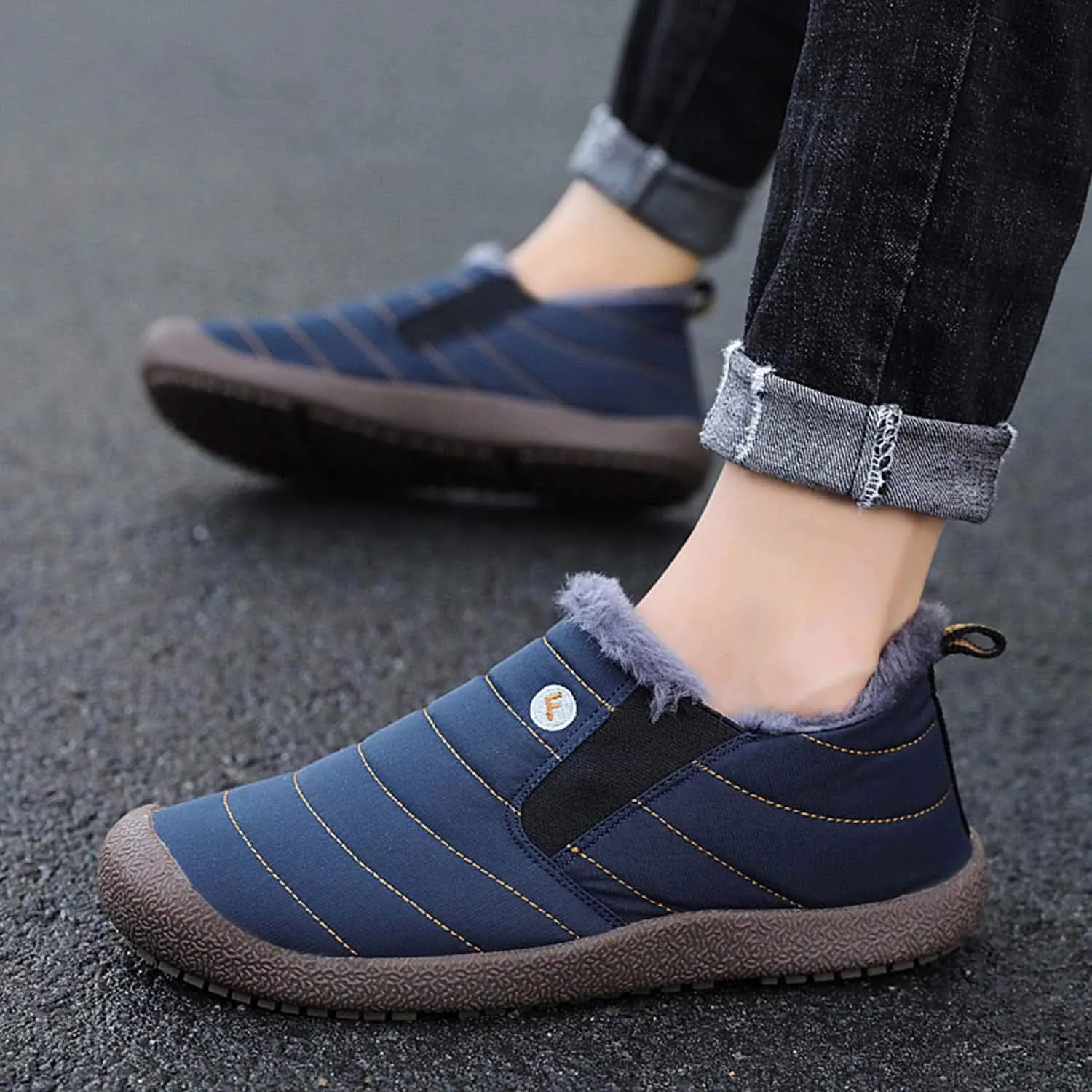 CERYTHRINA Winter Snow Ankle Boots Fur Lining Waterproof Outdoor Slip On Booties Sneakers for Women and Men