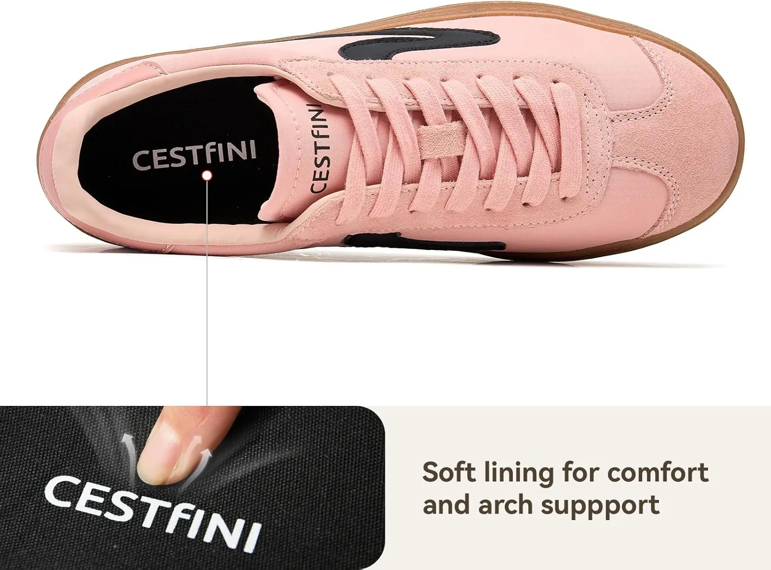 Cestfini Platform Sneakers for Women Fashion Sneakers Comfortable Tennis Shoes Casual Walking Shoes