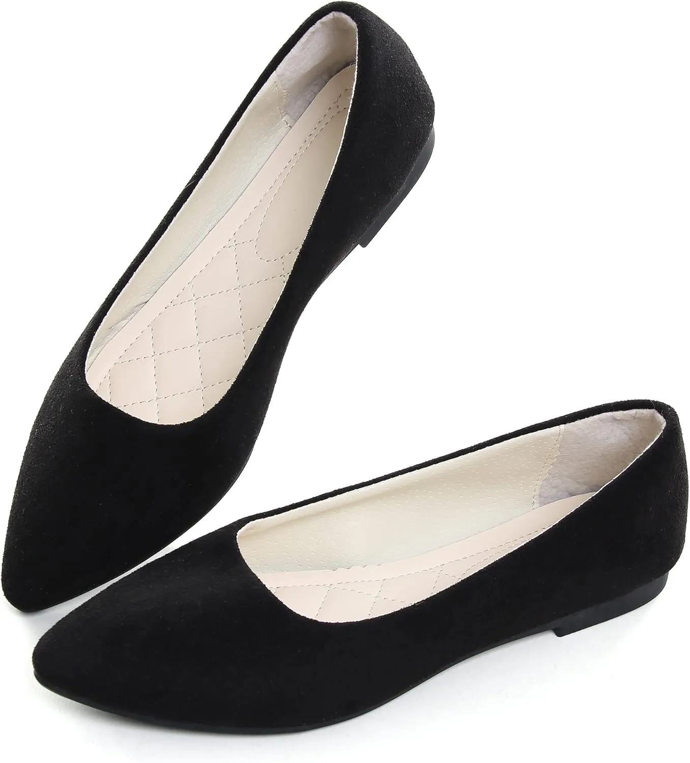 ChaiRong Zhou Women Pointed Toe Ballets Flats Comfort Slip On Walking Shoes for Driving