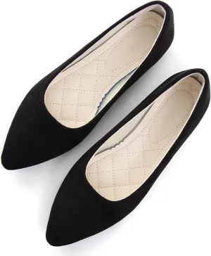 ChaiRong Zhou Women Pointed Toe Ballets Flats Comfort Slip On Walking Shoes for Driving