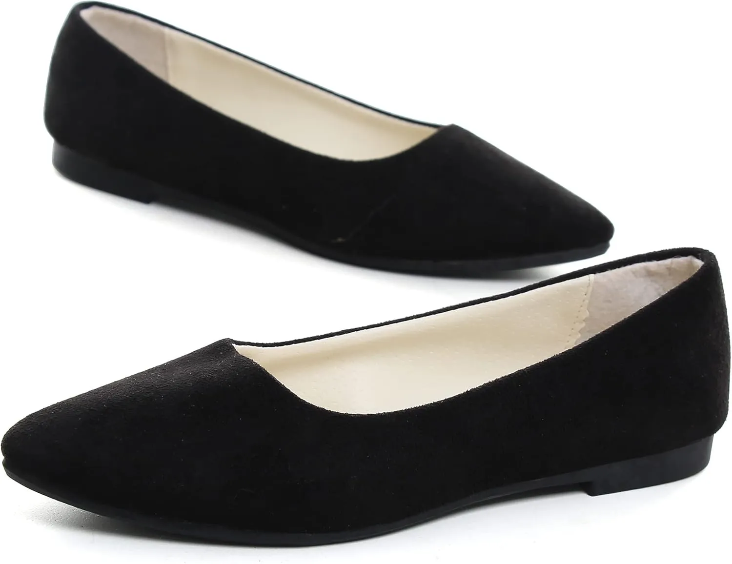 ChaiRong Zhou Women Pointed Toe Ballets Flats Comfort Slip On Walking Shoes for Driving