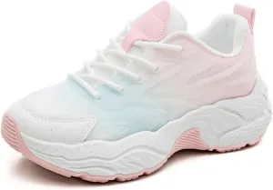Chunky Platform Sneakers for Women & Girls - Thick Sole Running Shoes, Comfort Walking Shoes for Travel