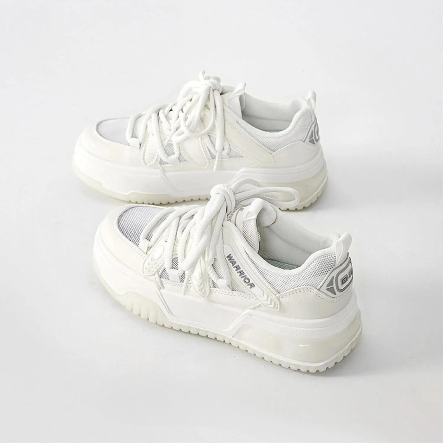 Chunky Platform Sneakers for Women, Breathable Mesh Inner Casual Walking Shoes with Stylish Strap Thick Sole