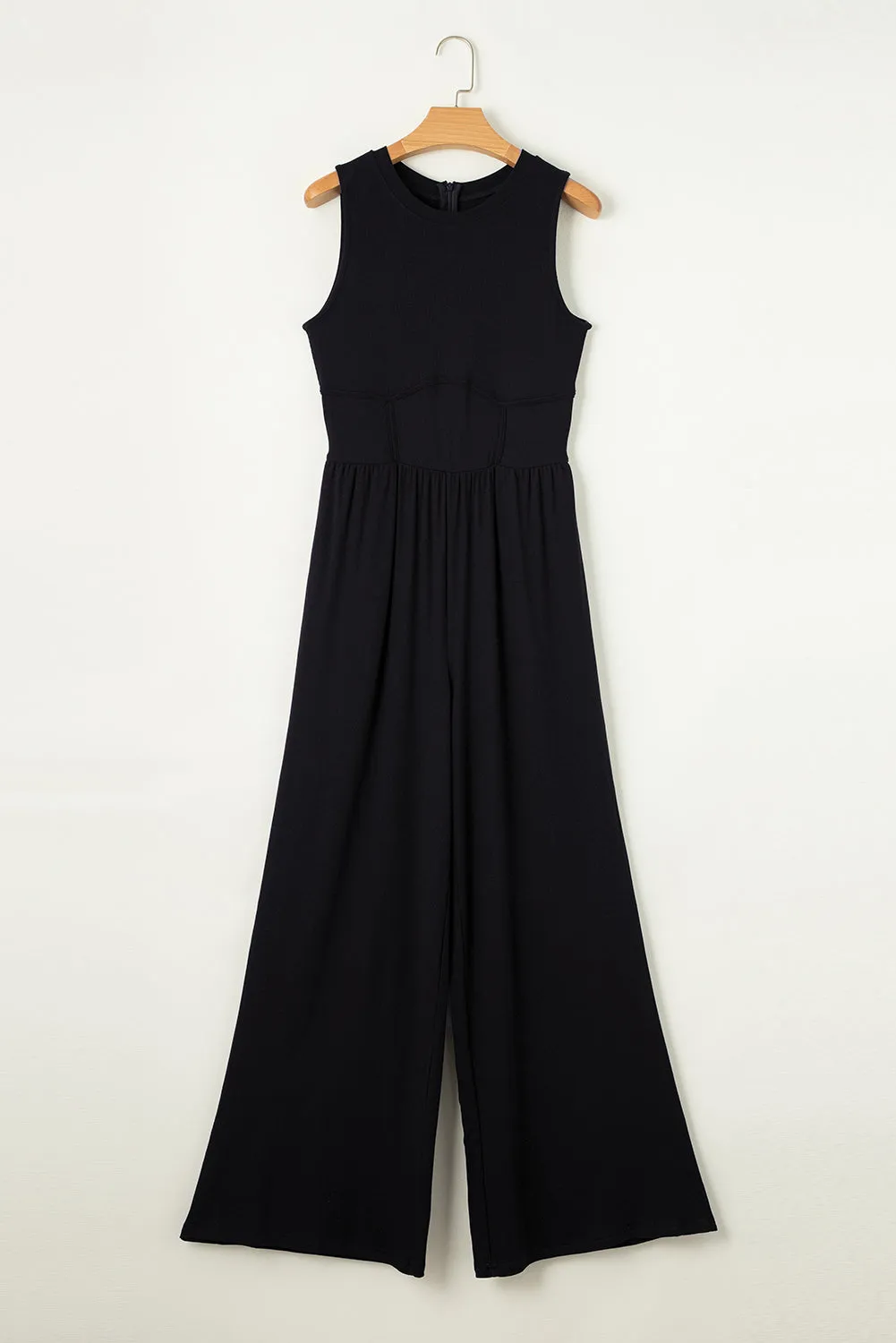 Cinched Waist Wide Leg Jumpsuit Noirva