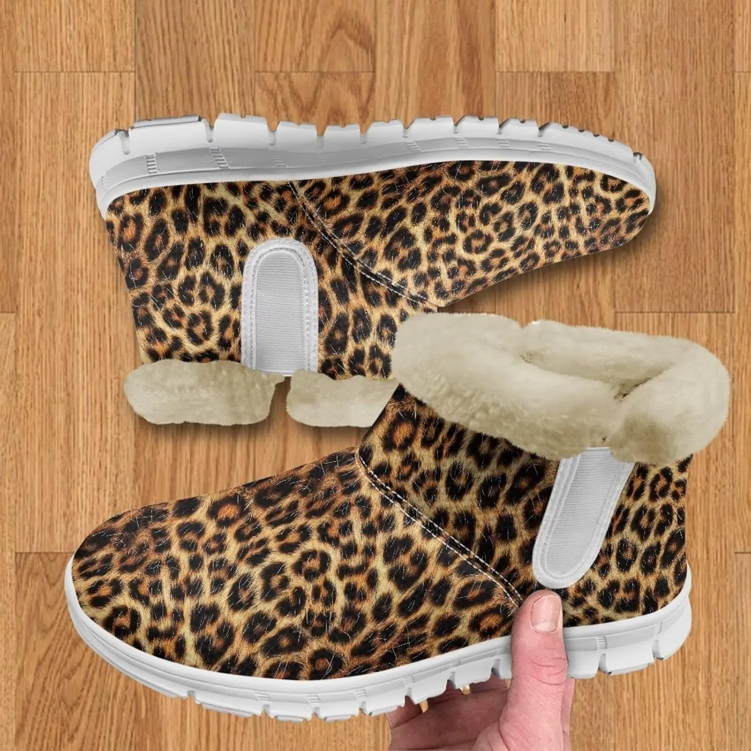 Coloranimal Womens Booties Winter Boots Womens Fuzzy Boots Winter Shoes Warm Fur Lined Snow Boots with Anti Skid Sole Walking Boots